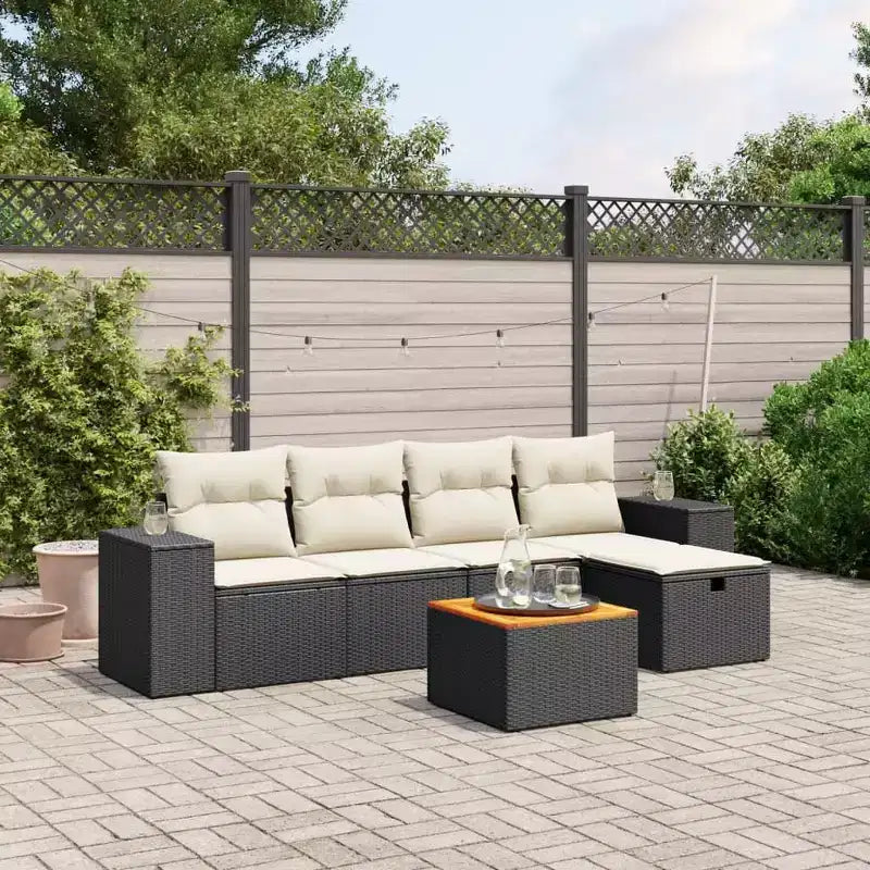 Ensemble de canapés de jardin VidaXL avec coussins - Résine tressée