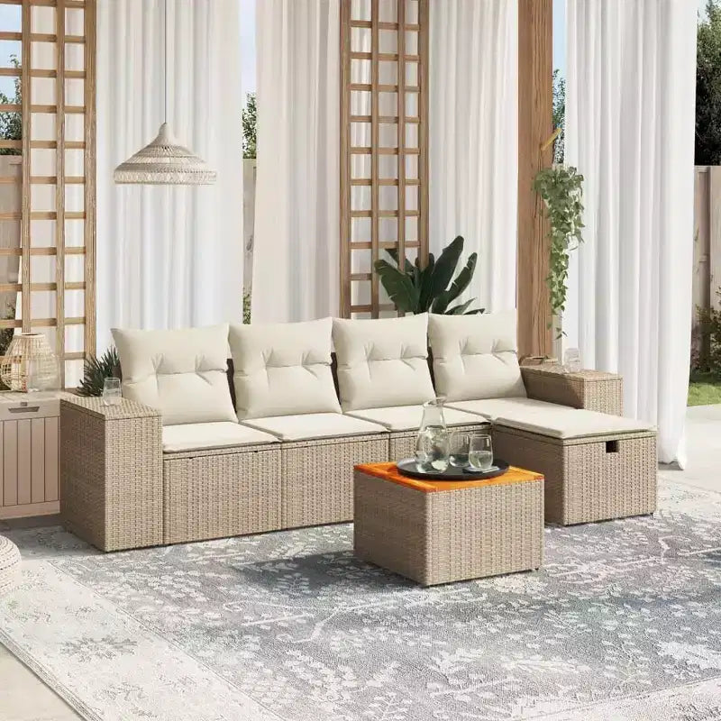 Ensemble de canapés de jardin VidaXL avec coussins - Résine tressée