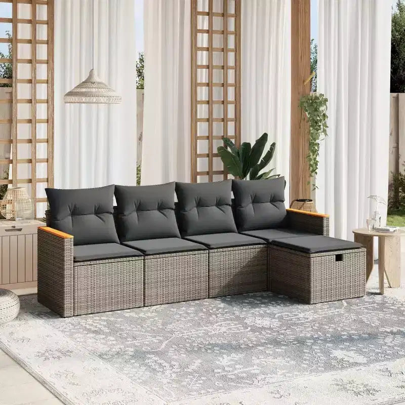 vidaXL Ensemble de canapé de jardin modulable avec coussins en diverses couleurs
