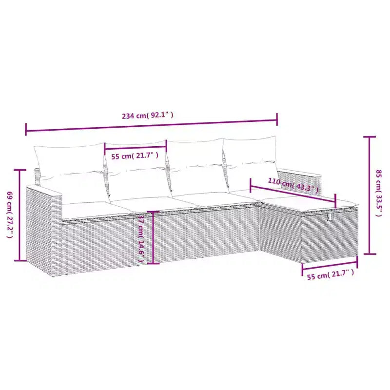 vidaXL Ensemble de canapé de jardin modulable avec coussins en diverses couleurs