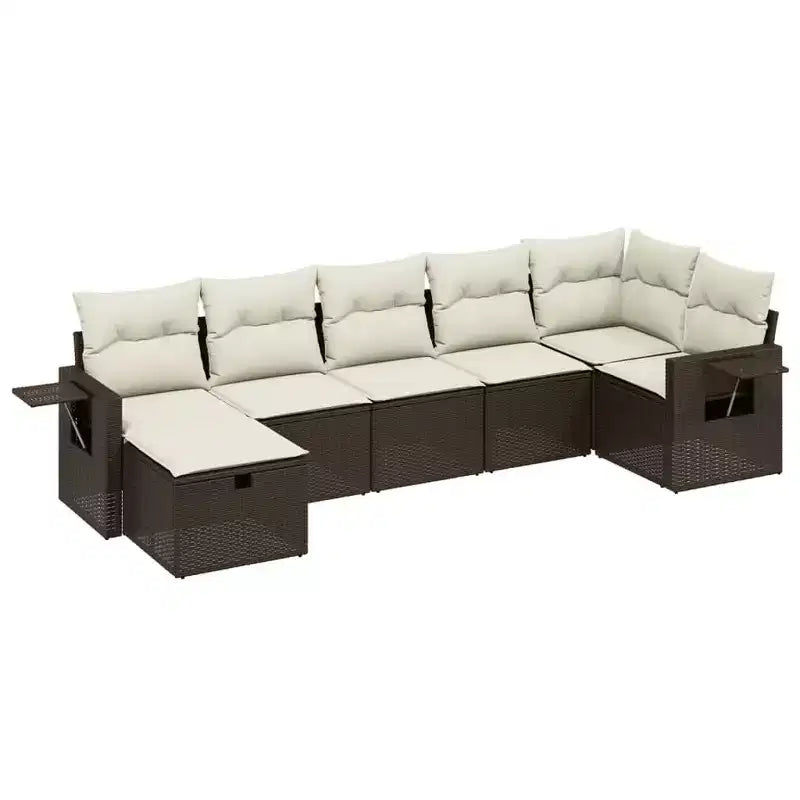 vidaXL Salon de jardin avec coussins en résine tressée