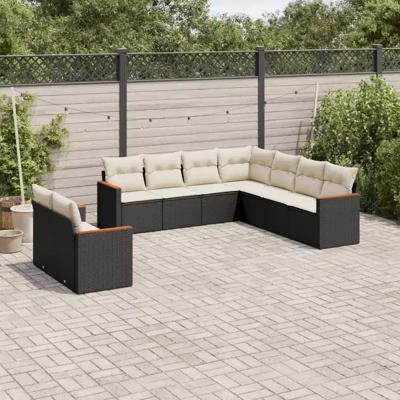 vidaXL Salon de jardin modulaire spacieux avec coussins amovibles