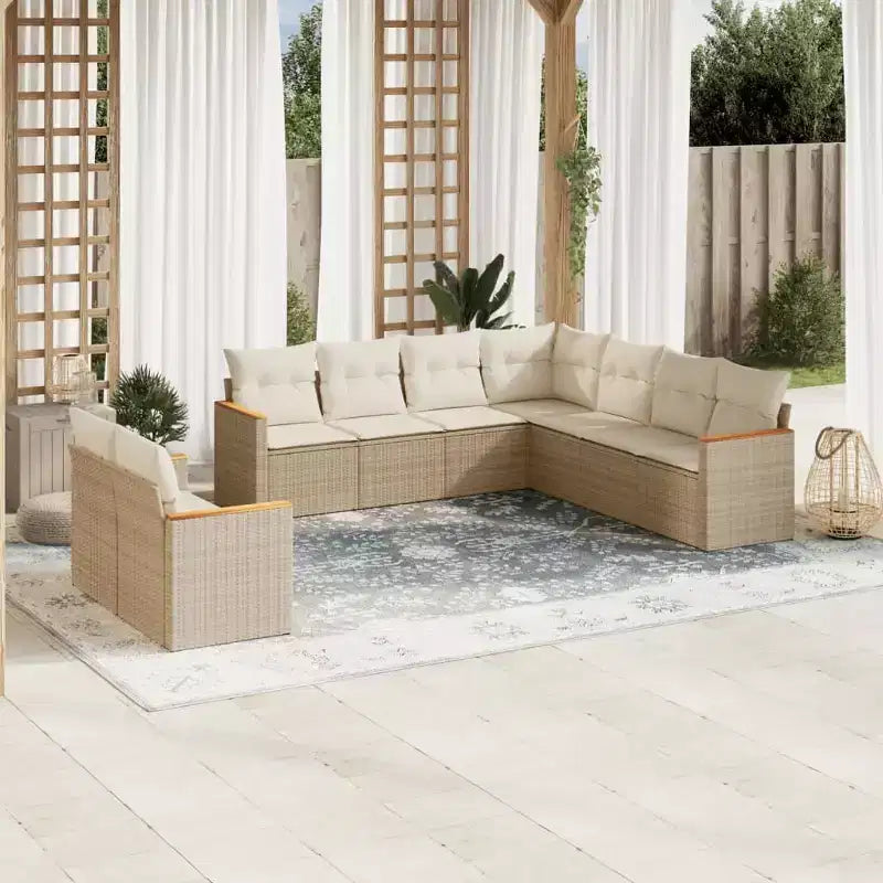 vidaXL Salon de jardin modulaire spacieux avec coussins amovibles