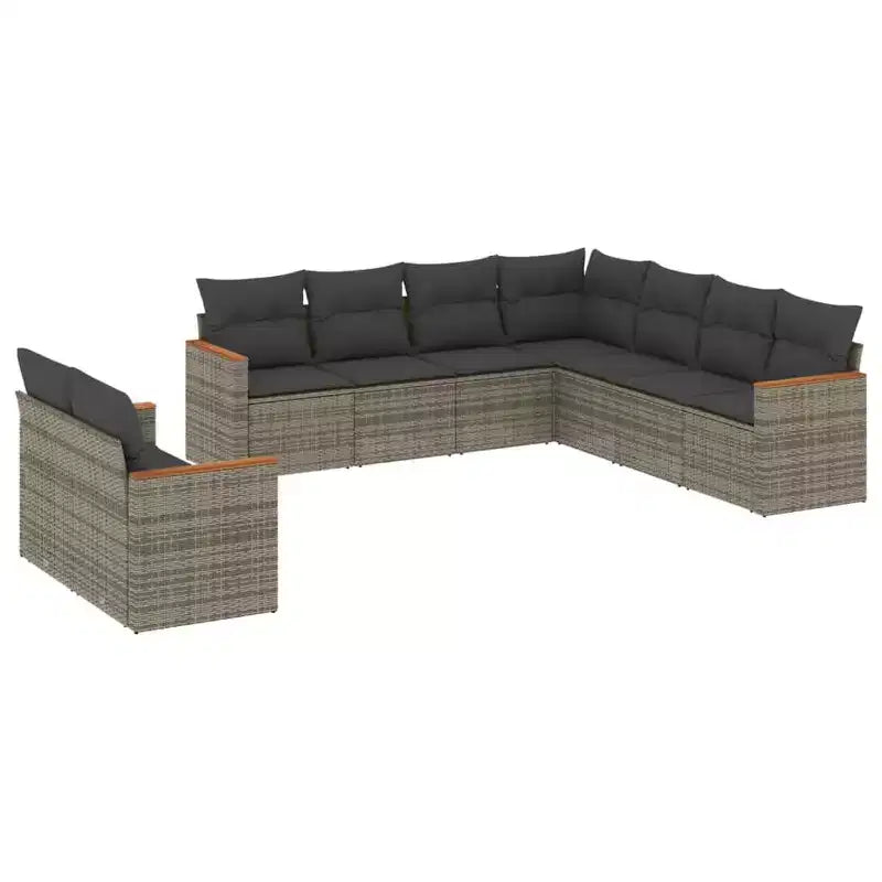 vidaXL Salon de jardin modulaire spacieux avec coussins amovibles