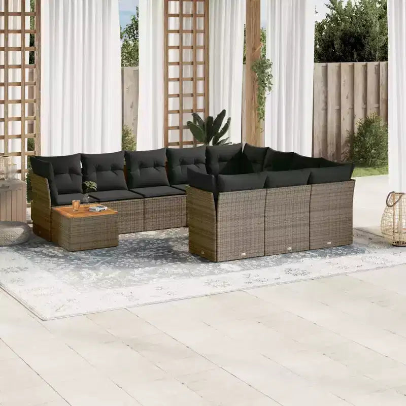vidaXL Salon de jardin modulable avec coussins