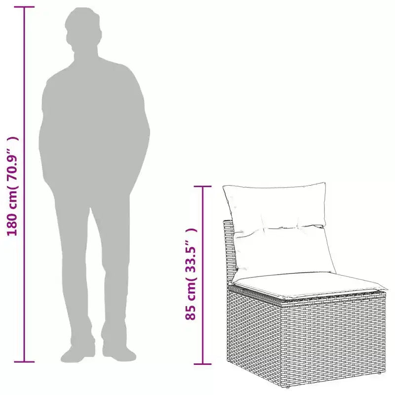 vidaXL Salon de jardin modulable avec coussins et table