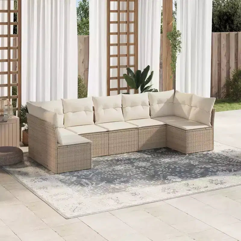 vidaXL Salon de jardin modulable avec coussins et table