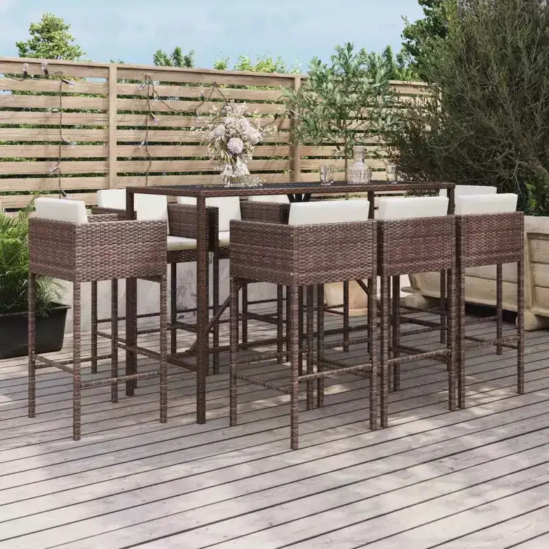 vidaXL Salon de jardin de bar moderne avec coussins, plusieurs couleurs