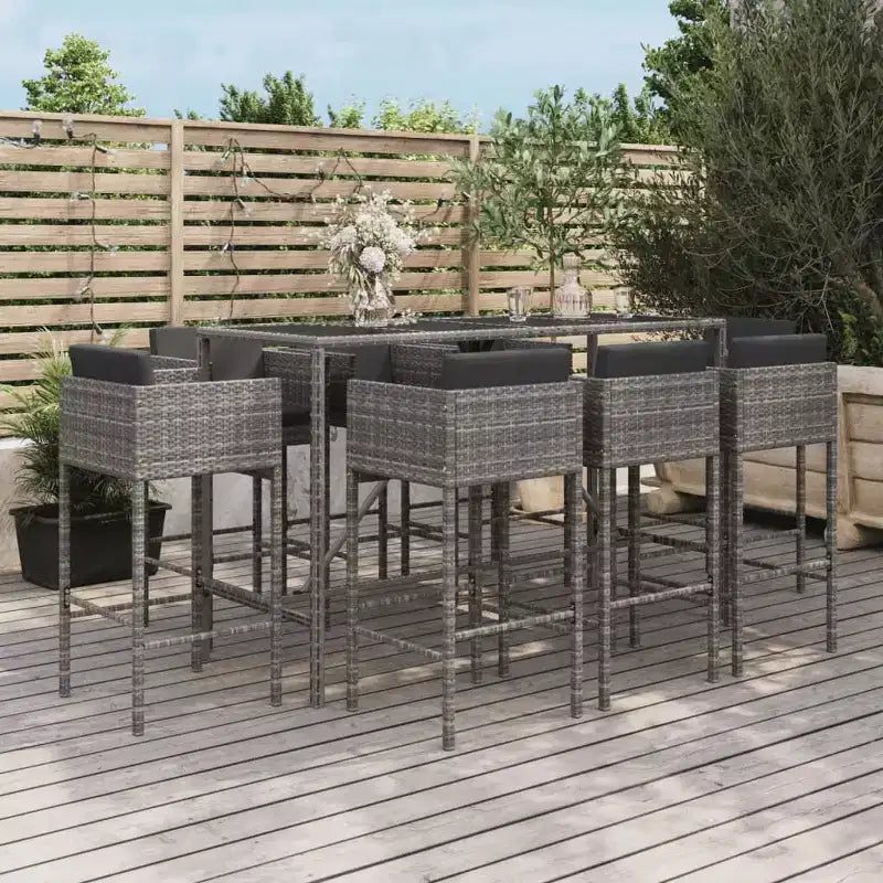 vidaXL Salon de jardin de bar moderne avec coussins, plusieurs couleurs