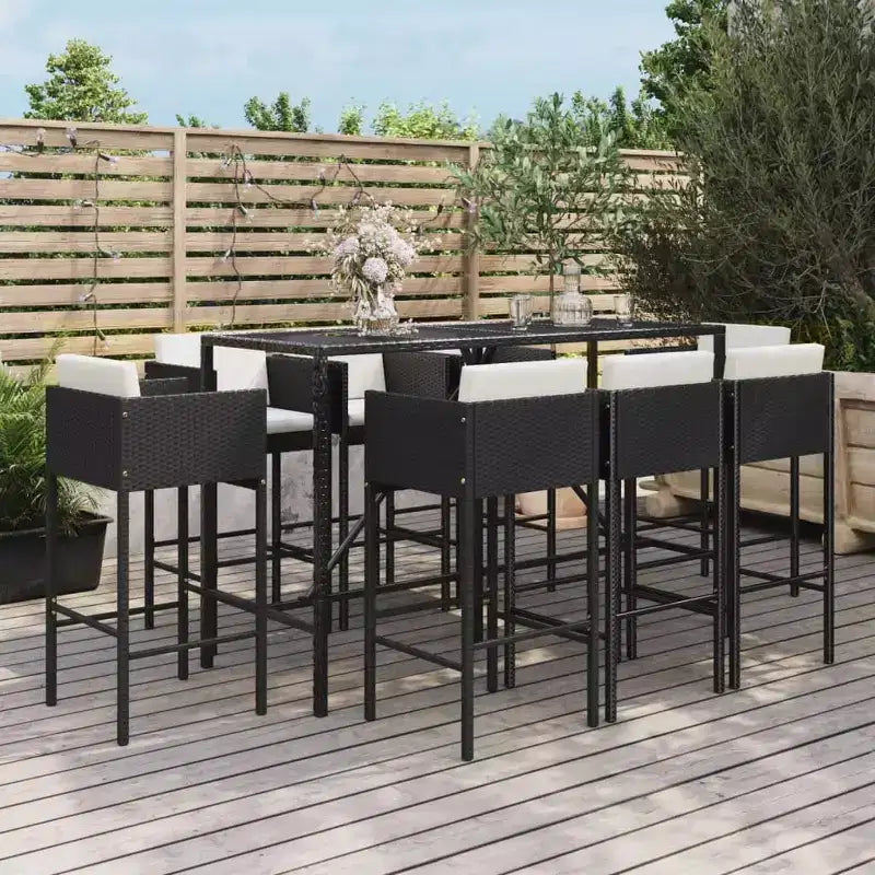 vidaXL Salon de jardin de bar moderne avec coussins, plusieurs couleurs