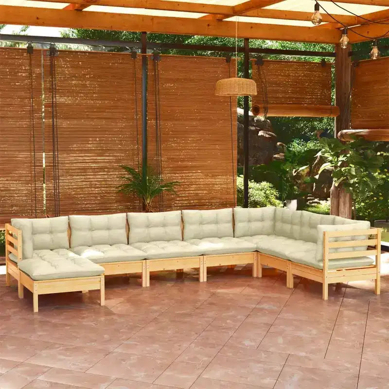 vidaXL Salon de jardin modulable – Bois de pin massif, Coussins