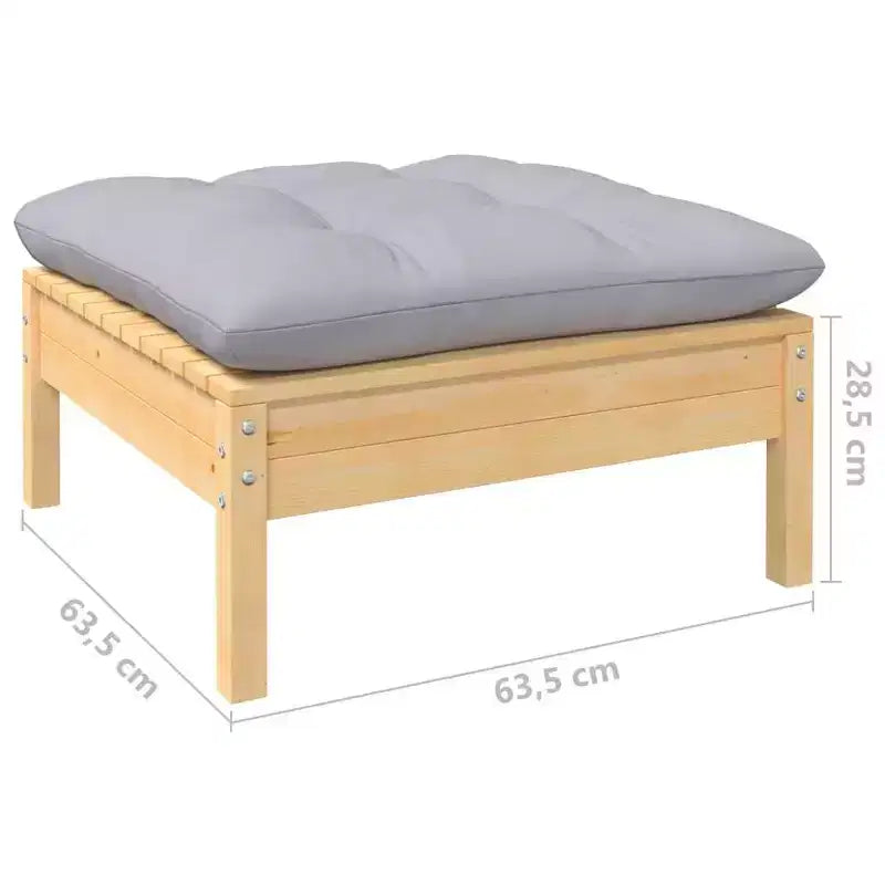 vidaXL Salon de jardin modulable – Bois de pin massif, Coussins