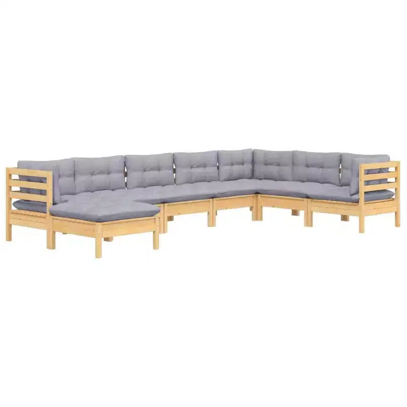 vidaXL Salon de jardin modulable – Bois de pin massif, Coussins