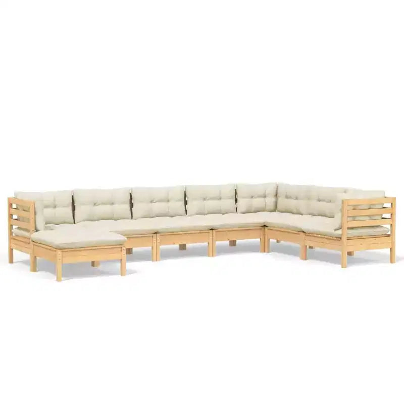 vidaXL Salon de jardin modulable – Bois de pin massif, Coussins