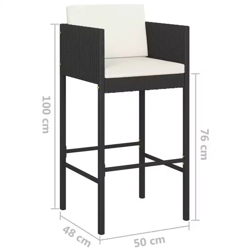 vidaXL Ensemble de bar de jardin avec coussins en rotin PE Siège 3/Couleurs multiples