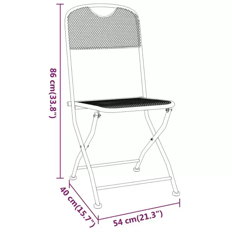 vidaXL Ensemble de Repas de Jardin en Métal Déployé Anthracite
