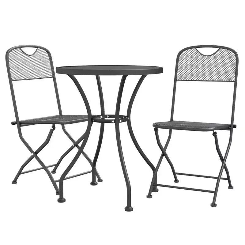 vidaXL Ensemble de Repas de Jardin en Métal Déployé Anthracite