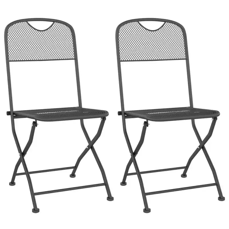 vidaXL Ensemble de Repas de Jardin en Métal Déployé Anthracite
