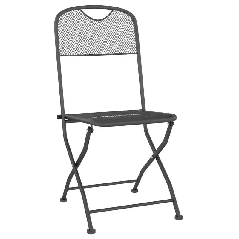vidaXL Ensemble de Repas de Jardin en Métal Déployé Anthracite