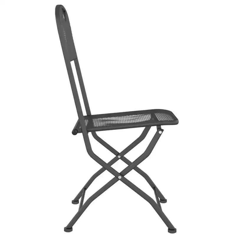 vidaXL Ensemble de Repas de Jardin en Métal Déployé Anthracite