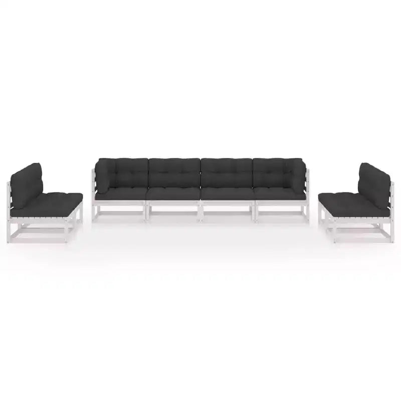 vidaXL Salon de jardin modulable avec coussins - Pin massif et tissu résistant aux intempéries