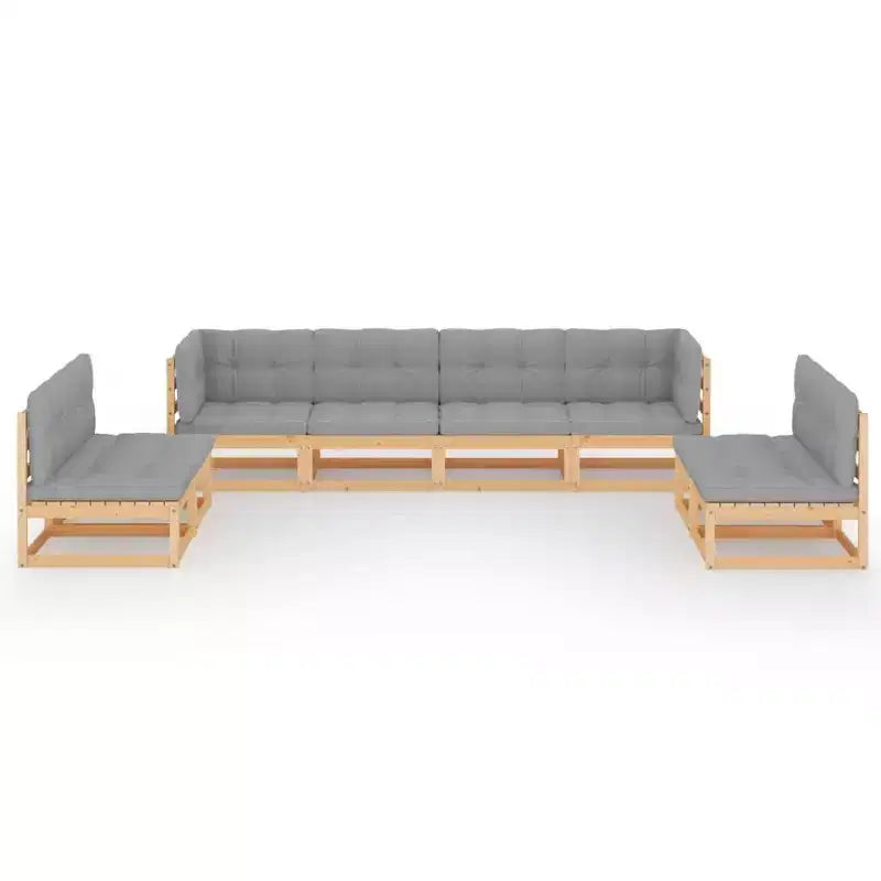 vidaXL Salon de jardin modulable avec coussins - Pin massif et tissu résistant aux intempéries