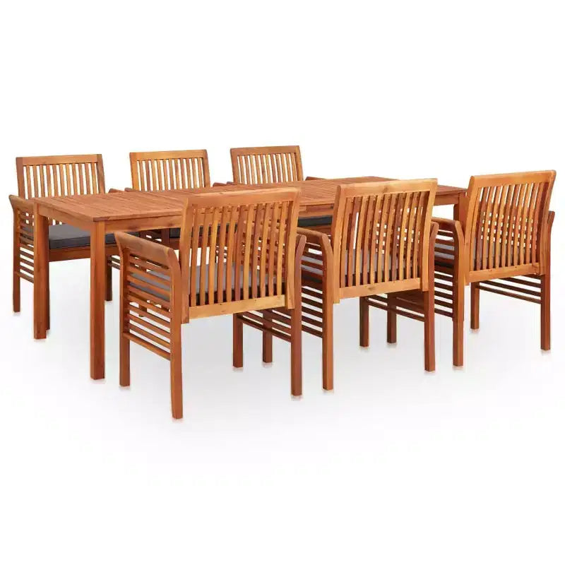 vidaXL Salon de jardin avec coussins - Bois d'acacia massif