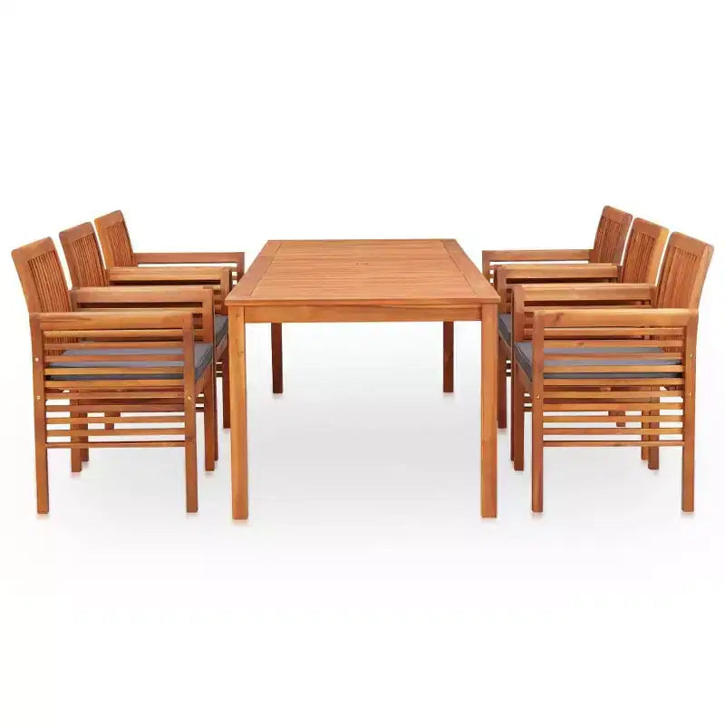 vidaXL Salon de jardin avec coussins - Bois d'acacia massif