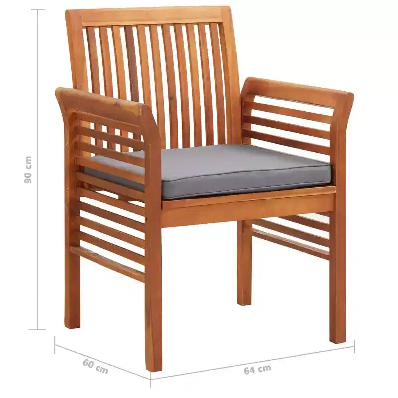 vidaXL Salon de jardin avec coussins - Bois d'acacia massif