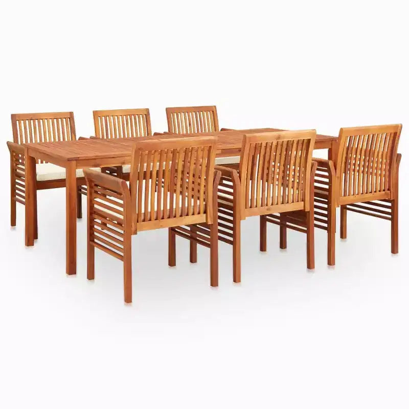 vidaXL Salon de jardin avec coussins - Bois d'acacia massif