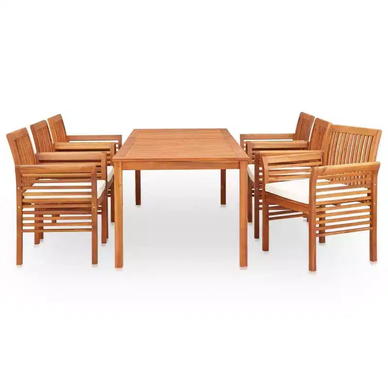 vidaXL Salon de jardin avec coussins - Bois d'acacia massif