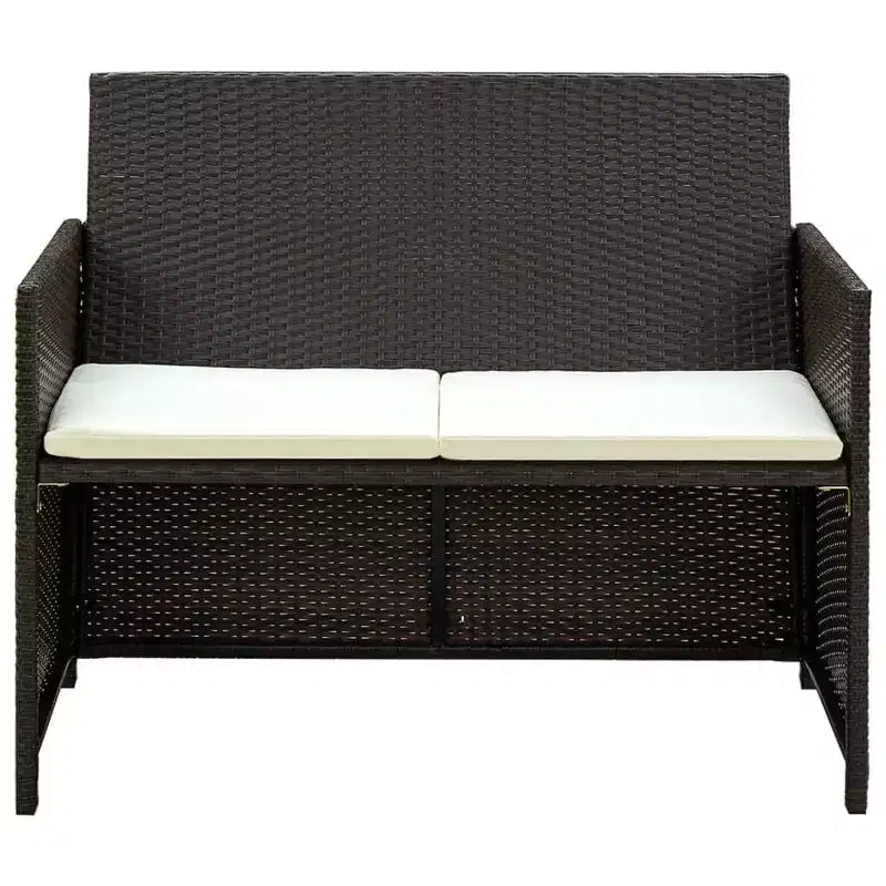vidaXL Ensemble de canapés Résine tressée, acier revêtu par poudre, polyester Moyen