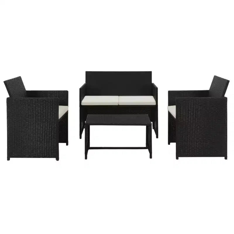 vidaXL Ensemble de canapés Résine tressée, acier revêtu par poudre, polyester Moyen