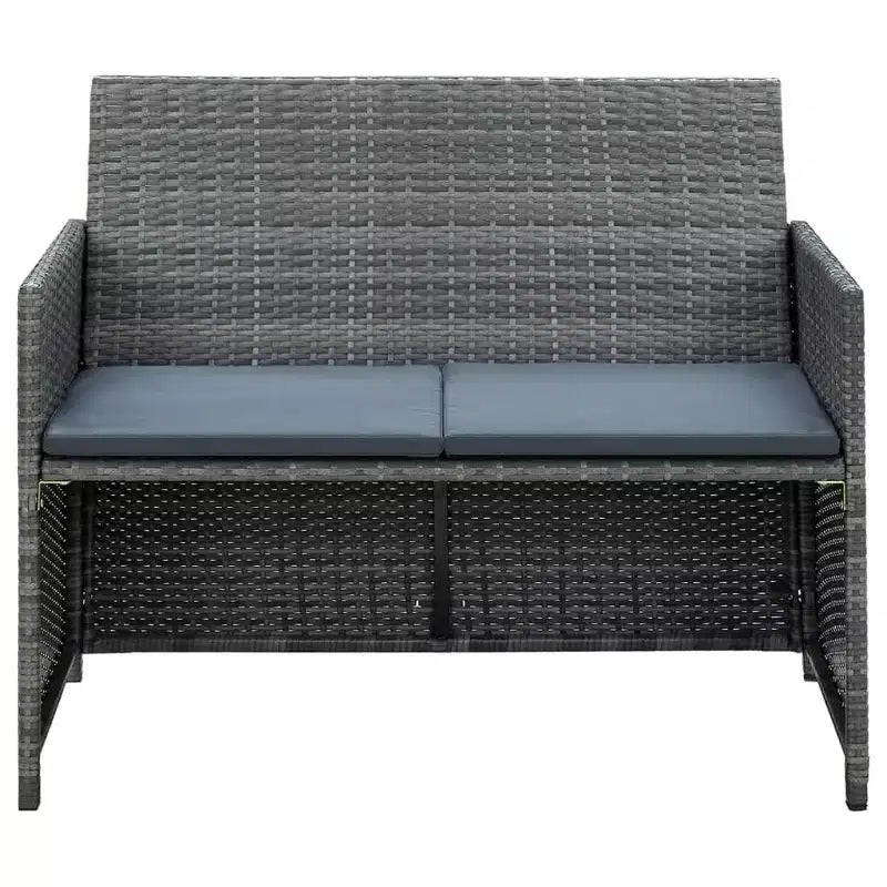 vidaXL Ensemble de canapés Résine tressée, acier revêtu par poudre, polyester Moyen