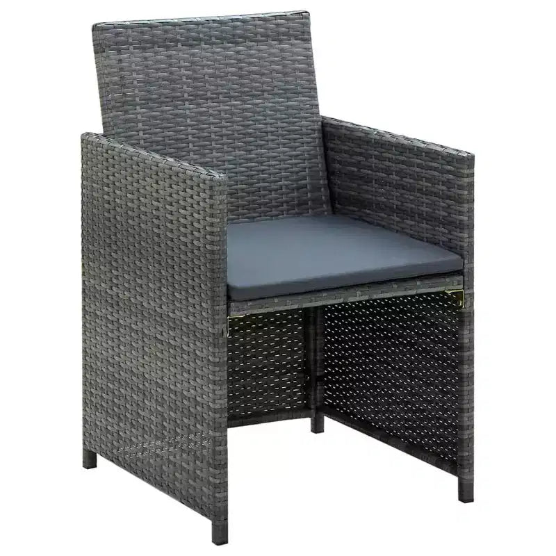 vidaXL Ensemble de canapés Résine tressée, acier revêtu par poudre, polyester Moyen