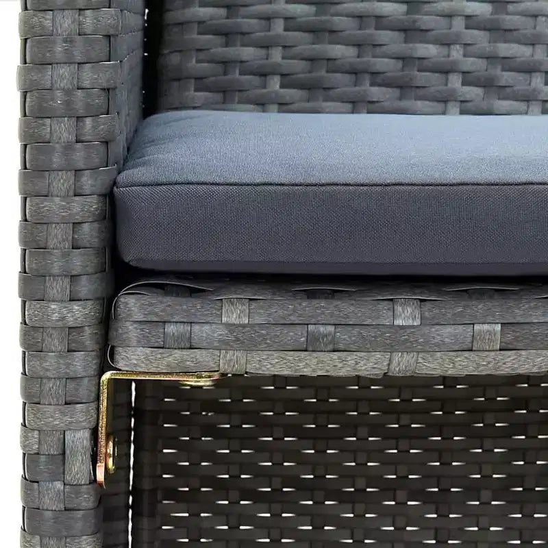 vidaXL Ensemble de canapés Résine tressée, acier revêtu par poudre, polyester Moyen
