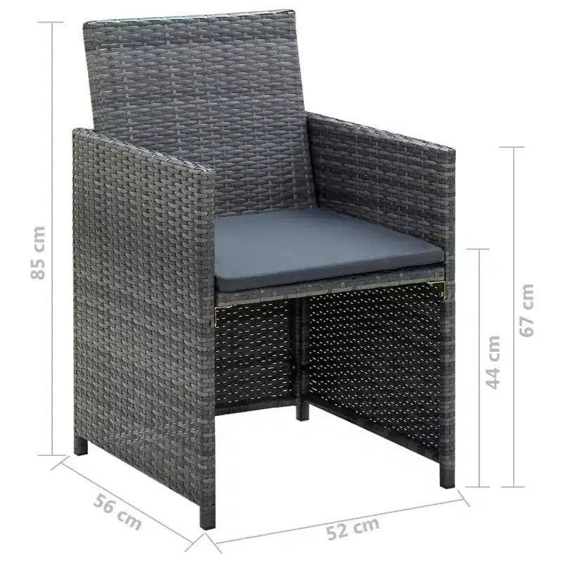 vidaXL Ensemble de canapés Résine tressée, acier revêtu par poudre, polyester Moyen