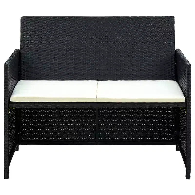 vidaXL Ensemble de canapés Résine tressée, acier revêtu par poudre, polyester Moyen