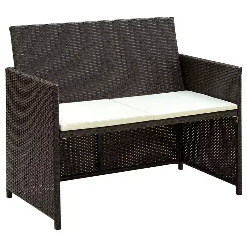 vidaXL Ensemble de canapés Résine tressée, acier revêtu par poudre, polyester Moyen
