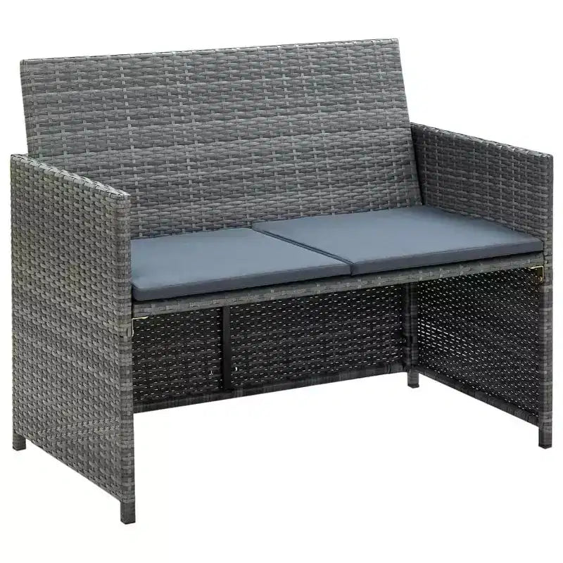 vidaXL Ensemble de canapés Résine tressée, acier revêtu par poudre, polyester Moyen