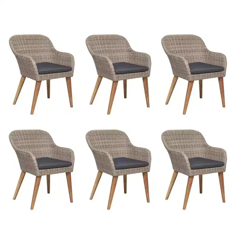 vidaXL Salon de Jardin Ensemble Table et Chaises Mobilier de Jardin en Résine Tressée