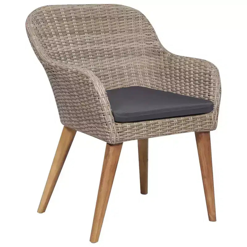 vidaXL Salon de Jardin Ensemble Table et Chaises Mobilier de Jardin en Résine Tressée