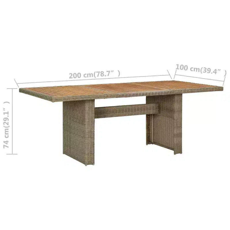 vidaXL Salon de Jardin Ensemble Table et Chaises Mobilier de Jardin en Résine Tressée