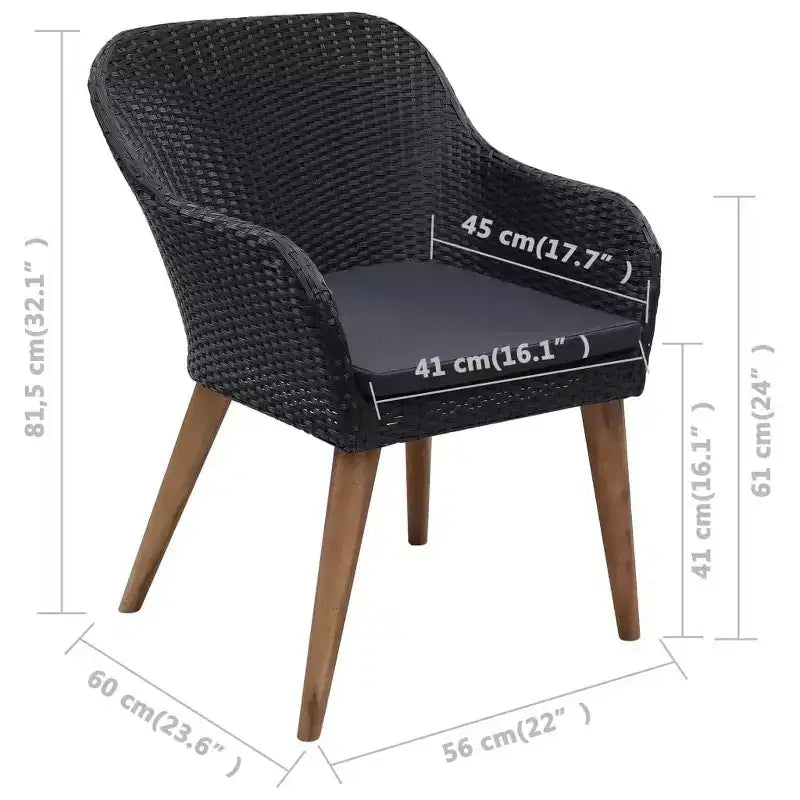 vidaXL Salon de Jardin Ensemble Table et Chaises Mobilier de Jardin en Résine Tressée