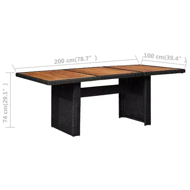 vidaXL Salon de Jardin Ensemble Table et Chaises Mobilier de Jardin en Résine Tressée
