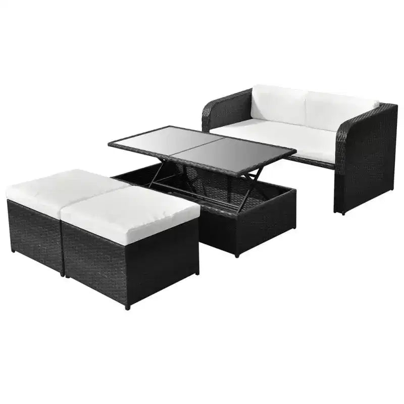 vidaXL Salon de jardin Salon de jardin avec table Résine tressée