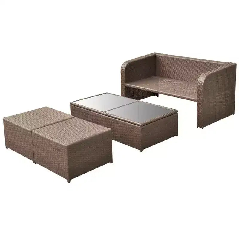 vidaXL Salon de jardin Salon de jardin avec table Résine tressée