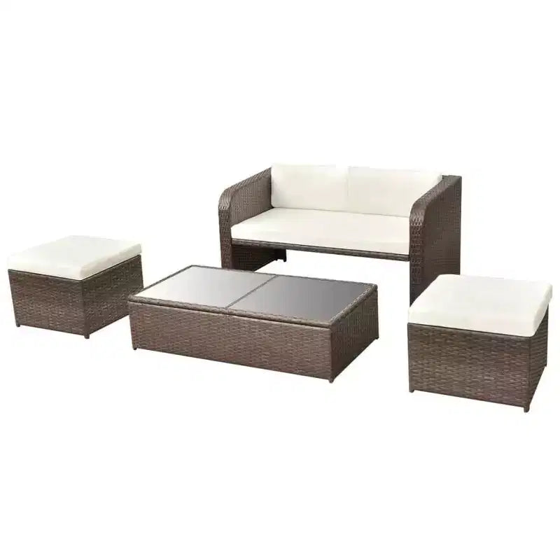 vidaXL Salon de jardin Salon de jardin avec table Résine tressée