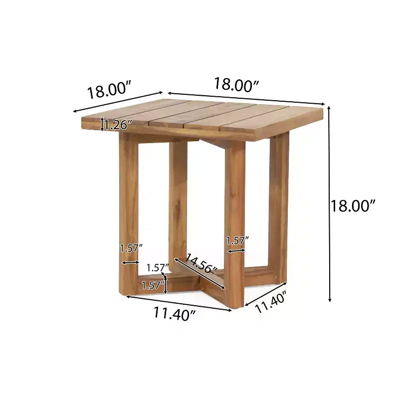 Christopher Knight Home Asha Ensemble de Chaises Modernes en Bois d'Acacia pour Patio avec Table d'Appoint à Lattes