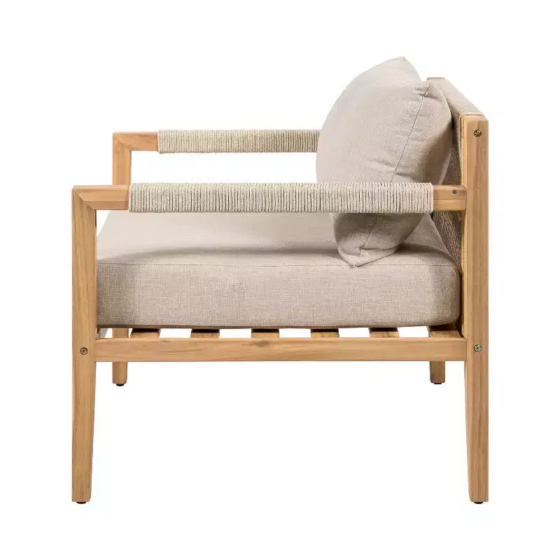 Christopher Knight Home Asha Ensemble de Chaises Modernes en Bois d'Acacia pour Patio avec Table d'Appoint à Lattes